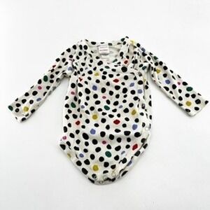 Hanna Andersson Baby Multi Color Polka Dot Organic Cotton Wrap Bodysuit 12-18M